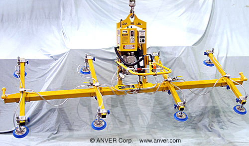 ANVER Electric Powered Vacuum Lifter with Powered Tilter for Lifting & Tilting Steel Plate 6 ft x 3 ft (1.8 m x 3.9 m) up to 500 lb (227 kg)